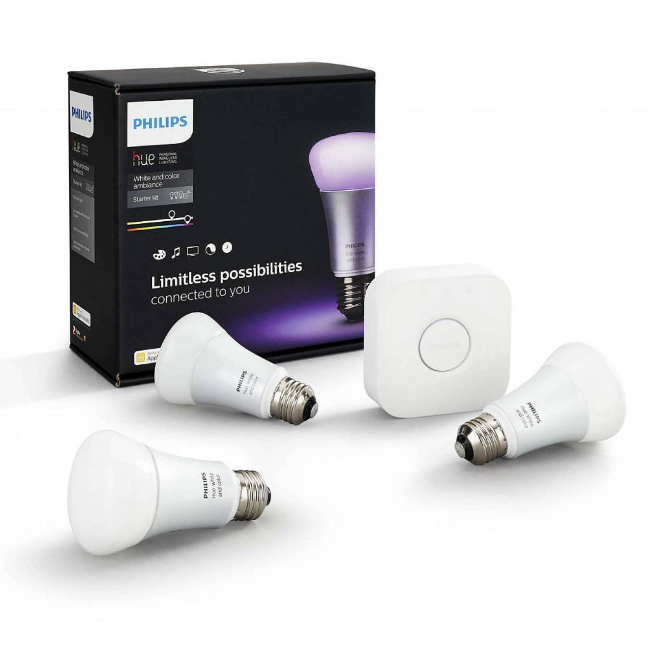 Philips hue Starter Set 3x RGBW GU10 LED Lampen mit Bridge 2.0